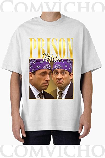 COMVİCHO Unisex Prison Mike V1 Design Printed Oversize T-Shirt
