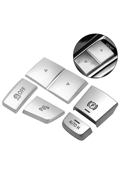 Choice 5pcs Handbrake Variable Speed Panel Side Switch P Button Cover Car Handbrake Button For BMW 5 6 S...