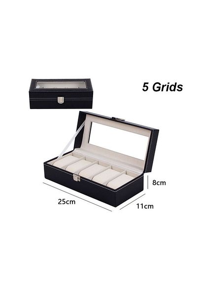 Choice Beige 5 Positions DELESYS 2/3/4/5/6/8/10/12 Slots PU Leather Watch Box Traditional Style Watch Stora