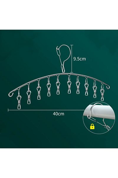 Choice1 10Pegs 10/20Pegs Stainless Steel Clothes Drying Hanger Windproof Clothing Rack Clips Sock Laundry Ai