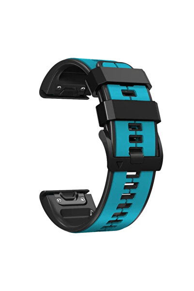 Choice سوار ساعة Quickfit مقاس 22 مم باللونين الأزرق السماوي والأسود لساعات F...