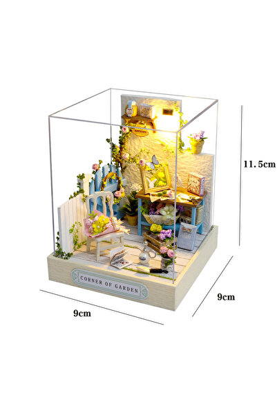 Choice QT-033 مع غطاء بيت الدمية الصغير للقطط الصغيرة، مجموعة بناء نموذج أحجية ثلاثية الأبعاد لغرفة نوم إبداعية