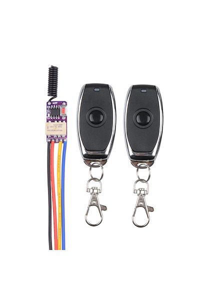 choice2 1 receiver 2 remote 3.7v 5v 6v 7.4v 9v 12v 433Mhz Power Saving Mini Size Relay Contact RF Wireless M