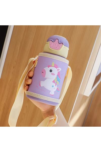 Choice 500ml Purple 500ml Unicorn Kids Thermos Bottle Cute Children's Thermal Water Bottle Stainless Steel