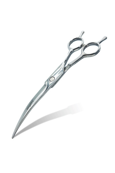 Choice1 Silver Pet Grooming Scissors 7inch Right and Left Hand Curved Scissors For Dog Grooming