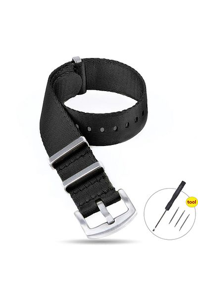 Choice 20mm Black High Density Nylon Strap for Omega Seamaster 007 20mm 22mm Soft Nylon Bracelet for Seiko