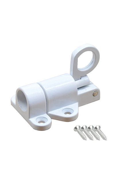 Choice WHITE Automatic Door Bolt Latch Home Window Gate Security Pull Ring Spring Bounce Door Bolt Automati