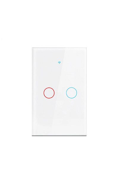 Choice White 2 Gang Tuya Us Wifi Smart Wall Switch Rf433 1/2/3 Gang No Neutral Wire Touch Sensor Led Light