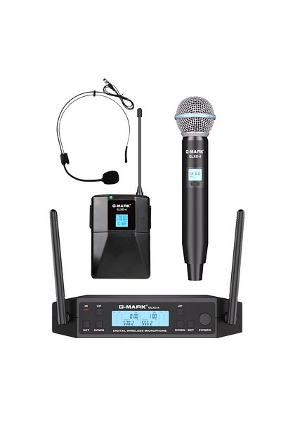 Choice hand-head-EU Wireless Lavalier Microphone G-MARK GLXD4 UHF Professional Headset Clip Mic Bodypack Fr