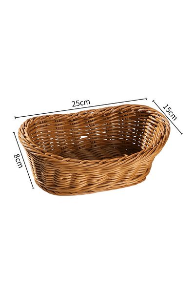 Choice B Imitation Rattan Yuanbao-Shaped Fruit Plate Creative Household Storage Baskets Picnic Snacks Sund.