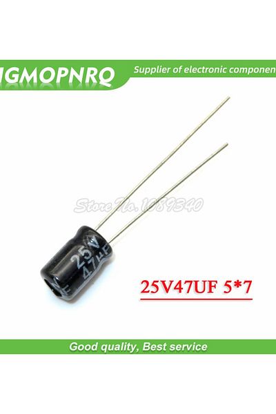 Choice 50PCS 25V47UF 5*7mm 47UF 25V 5*7 Aluminum electrolytic capacitor