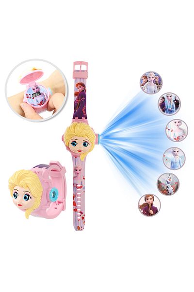 Miniso 6ty-bx 3D Cartoon Stitch Kids Watches For Girls Projection Unicorn Mickey Children Watch Digital Clo