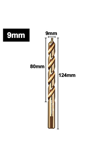 Choice28 9.0mm M35 Step Twist Drill, Cobalt Content Straight Shank Drill (3-1...