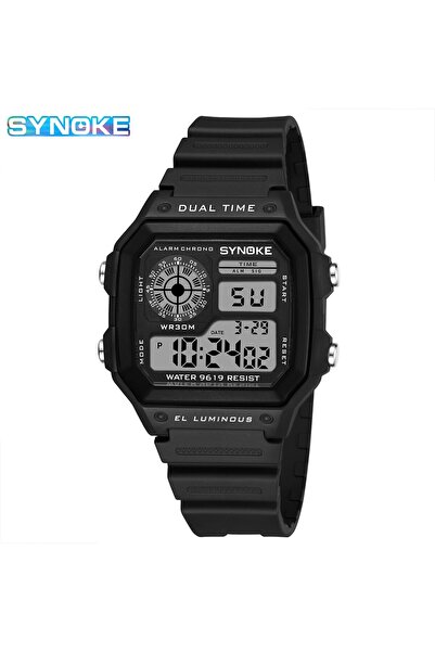 Choice ساعة SYNOKE العسكرية الرقمية للرجال رياضية مضيئة كرونوغراف مقاومة للماء للرجال ساعة إلكترونية سوداء
