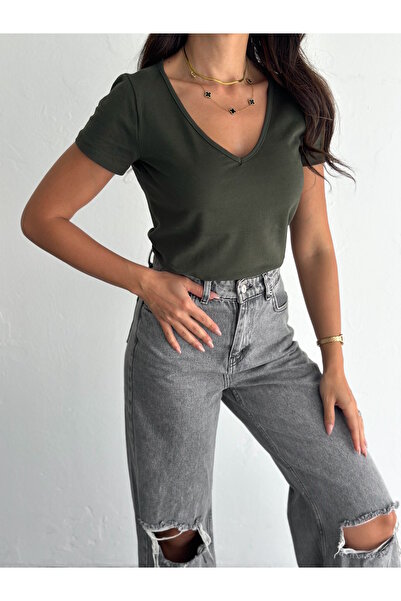 MaxiMor Γυναικείο μπλουζάκι Premium Modal V-Neck Basic - Μαλακή υφή, ελαστική...