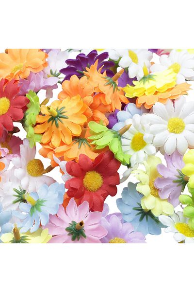 Choice 40mmx100pcs Random Mixed 100 Pieces Fabric Daisy Flower Heads Faux Flowers 4cm Artificial Daisies Cr