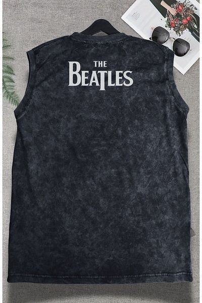 Fuddy Moda Let It Be The Beatles Ense Αμάνικο μπλουζάκι με στάμπα που πλένεται, Unisex μπλουζάκι με θέμα την ροκ μπάντα
