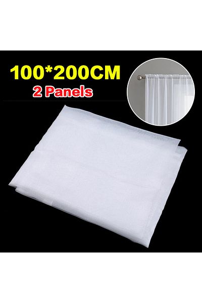 Choice 100x200cm White Sheer Curtains for Living Room Window Transparent Voile Tulle Curtain Wedding Party