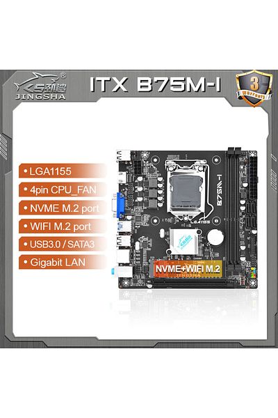 Choice Motherboards JINGSHA mini itx B75 Motherboard LGA 1155 itx mainboards support NVME / WIFI / Gigabit