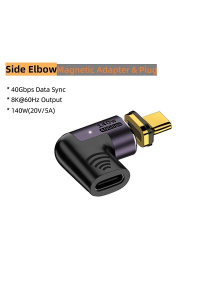Choice Side Elbow NNBILI USB4.0 Magnetic USB C To Type C Adapter 140W 40Gbps Fast Charging Magnet Charge Co