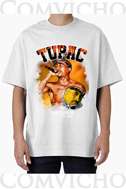 COMVİCHO تي شيرت مطبوع بتصميم توباك v30 للجنسين