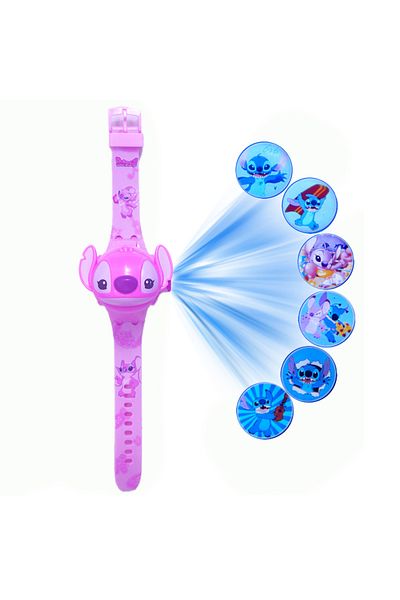 Miniso 6ty-fen-sdz 3D Cartoon Stitch Kids Watches For Girls Projection Unicorn Mickey Children Watch Digita