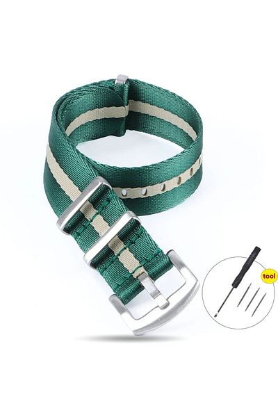 Choice 22mm Green Beige High Density Nylon Strap for Omega Seamaster 007 20mm 22mm Soft Nylon Bracelet for
