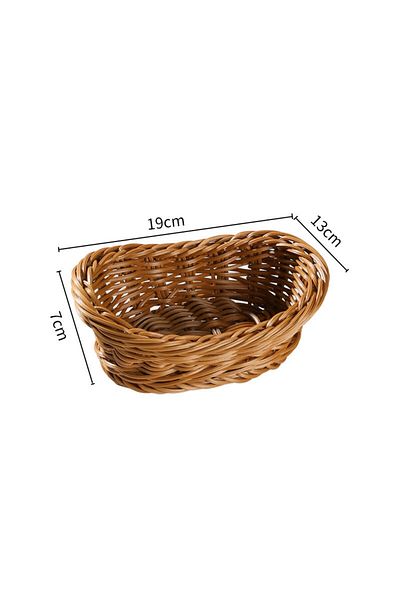 Choice A Imitation Rattan Yuanbao-Shaped Fruit Plate Creative Household Storage Baskets Picnic Snacks Sund.