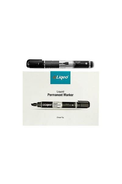 Liqeo Liqeo SET liquid permanent marker, black beveled tip - 12 pcs/set