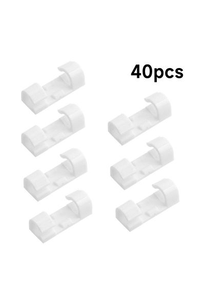 Choice white 40pcs 40PCS Cable Organizer Clips Cable Management Wire Manager Cord Holder USB Charging Data