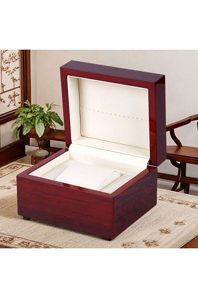 Choice 1 slots Red Premium Solid Wood Lacquer Watch Box Jewelry Storage Case High-End Display Buffer for Wa