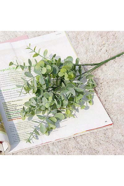 Choice green Artificial Plastic Plants Leaves Green Eucalyptus Branch for Garden Vase Home Christmas Weddin