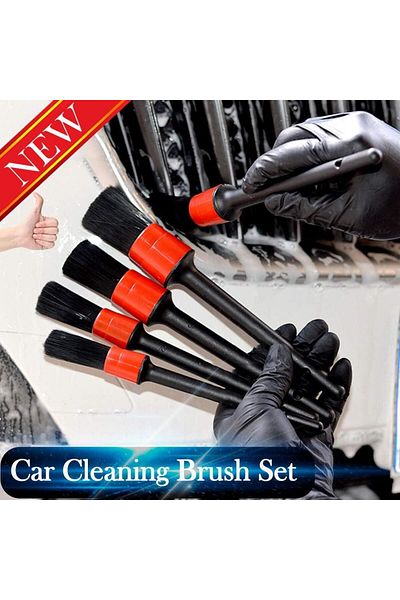 OEM Set of 5 car cosmetic brushes, Black/Red