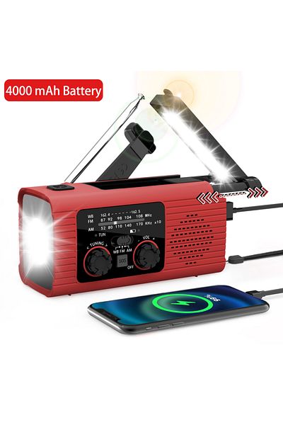 Choice 4000 mAh Red 4000 mAh LED solar charging radio portable emergency light USB emergency light new with