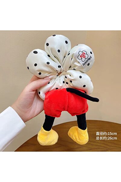 GÜLPEŞE Agrafă de păr elastică pufoasă cu personajul Mickey Mouse New-100