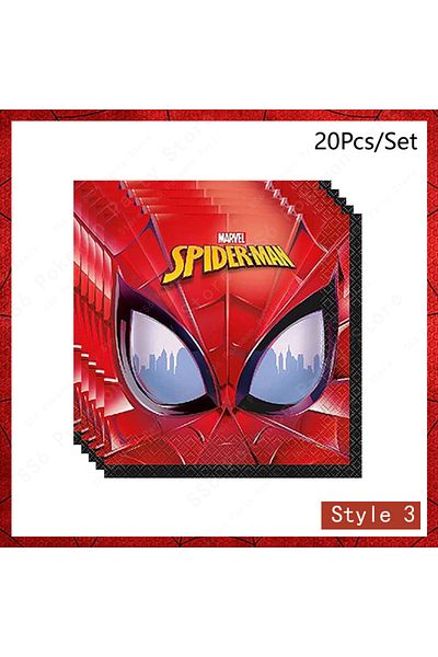 Takara Tomy 7inch Plate 10pcs Spiderman Birthday Party Decorations Disposable Tableware Plate Cup Napkins Bags S
