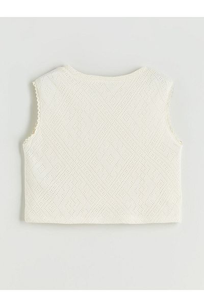 LC Waikiki New Season Crew Neck Openwork Girls Crop Undershirt - S5Q328Z4