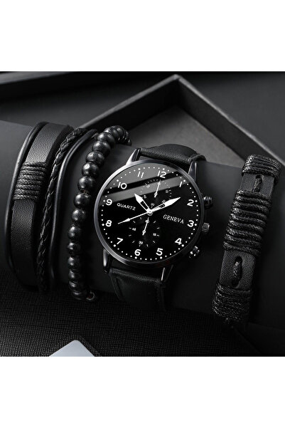 Choice مجموعة من 4 قطع بدون صندوق، 4/5 قطع ساعات رجالية أنيقة، ساعة يد كوارتز...