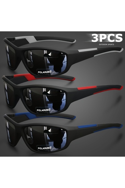 Choice 3PCS-3 Sports Polarized Sunglasses for Men Lightweight Night Vision Ma...