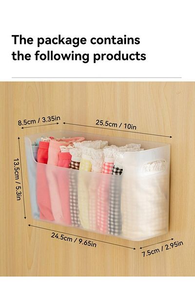 WORTHBUY A Style L Clear WORTHBUY Underwear Bra Socks Plastic Storage Organizer Wall Mounted Cabinet Storage