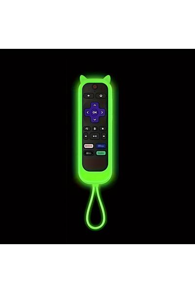 Choice Luminous green Glow in the dark cute cat's ears shaped silicone universal remote control cover with