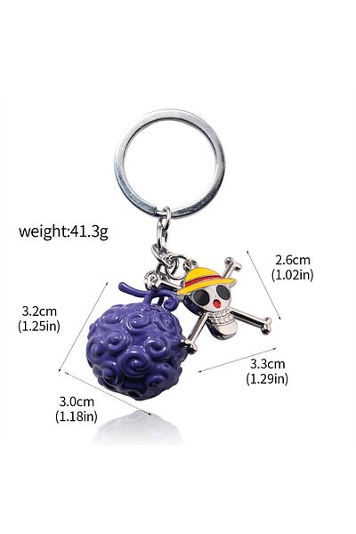 Choice 3 Japanese Anime One Piece Story Metal Devil Fruit Pendant Keychain Anime Fans Props Peripheral Gif.