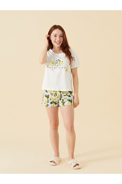LC Waikiki Set de pijamale pentru femei cu decolteu mic, sezon nou - S59599Z8