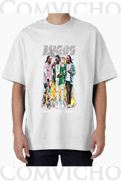 COMVİCHO Unisex Migos V2 Design Printed Oversize T-Shirt