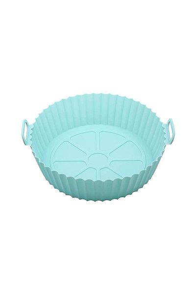 SIKS Tavă de protecție din silicon, pentru friteuză cu aer, universală, pentru friteuză, prăjită, coaptă, albastră