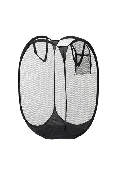 Choice سلة ملابس متسخة سوداء، هيكل عظمي، قابلة للطي، سهلة التخزين، محمولة، سع...