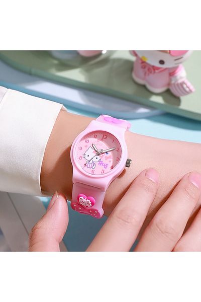 Miniso Hello kitty Hello Kitty 3D Pattern Sanrio Child Wrist Watch Cinnamoro Waterproof Quartz Watch Kurom