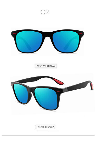 Choice نظارات شمسية زرقاء كلاسيكية مستقطبة للرجال والنساء نظارات شمسية مربعة مضادة للتوهج ونظارات واقية للسفر والصيد