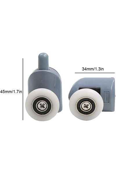 BOEM Set of 8 shower door rollers, ABS, Grey/White