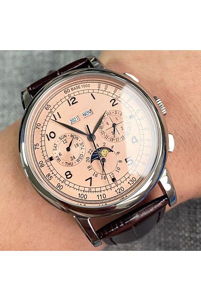 Choice silver case-No logo Automatic Watch for Men Multification Date Day Month Year 316L Mechanical Men's